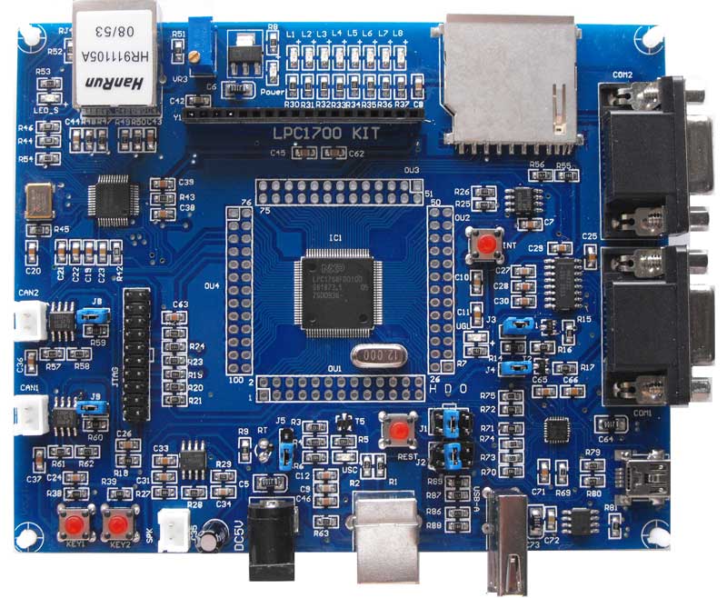 LPC1768開發板,采用NXP（恩智浦）LPC1700系列芯片，ARM Cortex-M3內核